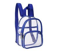 Heavy Duty PVC Clear Backpack Stadium Approved See Through Bag With Reinforced Strap for Sports Events Travel (Blue, One Size)