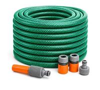 Heavy-Duty PVC Garden Hose Pipe with Spray Nozzle & Universal Fittings - Available in 15m, 20m, 30m, and 50m Lengths - Durable, Weatherproof, Anti-Twist Watering Hose for All Seasons (150 Metres)