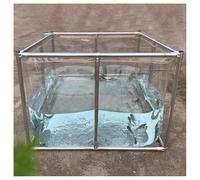 Heavy-Duty PVC Koi Pond Tank With Clear View Window & Drain Valve, Steel-Frame Above Ground Aquarium For Fish Breeding/Garden Display (Easy Assembly)(Clear,100x60x35cm)