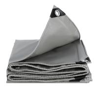 Heavy duty PVC Tarpaulin 450g/m² Waterproof,Reinforced Eyelets,Weatherproof,UV/Dust/Snow,Green Cover for shed roof Groundsheet Chicken Coop pool pond Caravan Lorry Boat large Tarp (Grey, 3M x 6M)