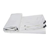 Heavy duty PVC Tarpaulin 600g/m² Waterproof,Reinforced Eyelets,Weatherproof,UV,Cover for shed roof Groundsheet pool pond Caravan Lorry Boat large Tarp White 1.5x2m(4.9×6.5ft)