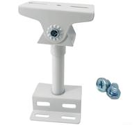 Heavy Duty Q235 Steel Adjustable Solar Panel Mount with 360 Degree Rotation, Telescopic Surveillance Camera Holder for Wall Pole Ceiling, White Weatherproof Outdoor Stand(cross-head screw)