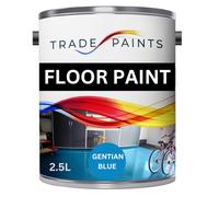 Heavy Duty Quick Dry Floor Paint - Garage, Workshop, Warehouse, Industrial Floor Paint - Ideal For Concrete, Stone, Brick, Wood & Metal (Gentian Blue BS18E53, 2.5 l Pack of 1)