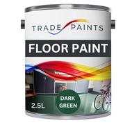 Heavy Duty Quick Dry Floor Paint - Garage, Workshop, Warehouse, Industrial Floor Paint - Ideal For Concrete, Stone, Brick, Wood & Metal (British Racing Green BS14C39, 2.5 l Pack of 1)