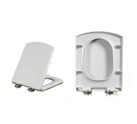 Heavy Duty Quiet Close Toilet Seat with Top Fixing and Quick Release Thicken Mute Slow Down Loo Seat Easy to Install Rectangle Shape UF Material One Color 03A