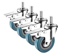 Heavy-Duty Quiet Swivel Caster Wheels - 4-Pack with Brake, Load Capacity 30KG Each, Durable Replacement Wheels for Smooth Mobility