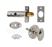 Heavy Duty Rack Bolt Door Lock Security Kit in Polished Chrome Oval Turn Knob with Rack Bolt Provides Extra Security as a Secondary Lock Enhanced Protection for Doors.