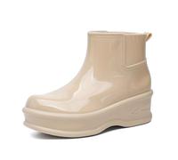 Heavy Duty Rain Shoes for Women, Thick Sole for Rainy Days, Perfect for Outdoor Activities, Stylish Comfortable Design, khaki, 8.5 UK