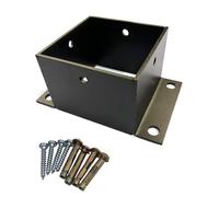 Heavy-Duty Raised Post Base for Wooden Fence Posts, Sturdy Mounting Bracket for Decks, Pergolas & Garden Structures - Durable Outdoor Support Solution