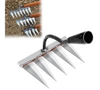 Heavy Duty Rake 5 Toothed Steel, Ironrake The Heavy Duty Iron Weeding Rake, Rake for Dethatching Lawn, Iron Rake for Gardening and Weeding, Garden Weeding Tools for Backyard Lawn Loosening