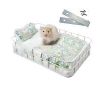 Heavy Duty Rat Platform Bed & Hammock - Versatile 2-in-1 Metal Cage Accessories with Sturdy Chew Proof Frame & Removable Bed for Hamsters, Guinea Pigs, and Other Small Pets (Medium, Floral)