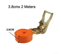 Heavy Duty Ratchet Metal Strap With Secure Buckle Top Strength Flexible Lashing Belt For Cargo Car Luggage Moving And Storage 112M Polyester Tie Down（2 Meters）