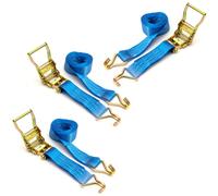 Heavy Duty Ratchet Straps 3m x 50mm Tie Down Secure Cargo 2000kg Van x3