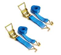 Heavy Duty Ratchet Straps 3m x 50mm Tie Down Secure Lashing Strapping Fastening Cargo 2000kg Trailers X2 Peices