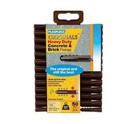 Heavy Duty Raw Rawl Plug Fixings Brick Stone Cement Concrete Professional Hanging Screw Fixing Clamps Pack of 50