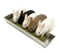Heavy-Duty Rectangular Feed Trough, Hay Water Food Dispenser for Chickens Ducks Birds, Indoor Outdoor Use