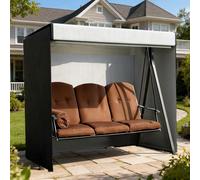 Heavy Duty Rectangular Garden Furniture Cover - 600D Oxford Lightweight Fabric - Waterproof Garden Table & Chairs - Windproof and Easy to Clean - L170 x W94 x H71cm