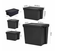 Heavy Duty Recycled Plastic Container Black /Crystal Clear Storage Box With Lid