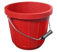 Heavy Duty Red Bucket 10L (2 Gallon) - Plastic Bucket Ideal as Feed Bucket or Calf Bucket with Easy-Grip Handle - Strong Utility Bucket for Cleaning, Bath, and Gardening