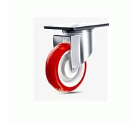 Heavy Duty Red Castor Wheels with Brakes - Swivel Caster Replacement for Carts, Ideal for All Floor Types, Durable & Stylish Design for Easy Mobility