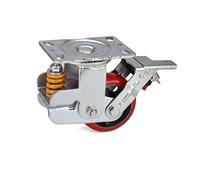 Heavy Duty Red Polyurethane Gate Wheels Spring Loaded Rollers Adjustable Shock Absorbers for Fences Durable Hardware for Smooth Operation Ideal for Sliding and Swing Gates