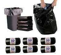 Heavy Duty Refuse Sacks Extra Strong Rubbish Bin Liner Waste Large Black Dustbin Bags Roll Everyday Use Tear Resistance Recycled 100L Capacity Pack of 50, 100, 150, 200 (100)