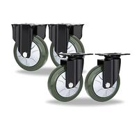 Heavy Duty Replacement Caster Wheels Set of 43in 4in 5in 6in Silent Swivel Plate Casters for Carts & Furniture Puncture Proof Shock Absorption Solid Rubber Wheel