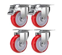 Heavy-Duty Replacement Casters 4-Pack 4-Inch Quiet Wheels for Cabinets Ottomans & Benches 2 Swivel + 2 Locking Industrial-Grade Rollers