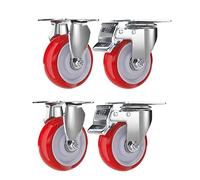 Heavy-Duty Replacement Casters Set of 4 4" Silent Swivel Wheels with Locking Industrial-Grade Casters for Cabinets Ottomans and Benches (2 Locking + 2 Non-Locking)