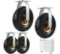 Heavy Duty Replacement Rubberers Pneumatic Swiveler Pneumatic Inner Tube Shock Absorption Trolley Industrial Transport Wheel/Fi*Ed/250Mm/10In