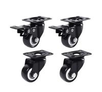 Heavy Duty Replacement Wheels Set of 4 Universal Silent Swivel Casters with Brake for Home Use Trolley Cart and Furniture Mobility