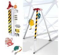 Heavy-Duty Rescue Tripod, Adjustable Confined Space Rescue Kit, Fire Safety Equipment, Lifting and Rescue Gear for Emergency Situations, Industrial Tripod for First Responders