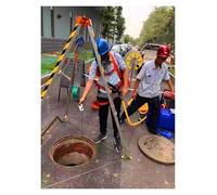 Heavy-Duty Rescue Tripod, Fire Safety Tripod for Confined Spaces, Fall Protection Kit, Confined Space Rescue System for Manholes, Silos, Wells, and Sewers