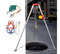 Heavy-Duty Rescue Tripod for Confined Spaces - Aluminum Hoist Equipment for Fire Safety and Industrial Use - Reliable Lifting Tripod for Emergency Response