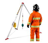 Heavy-Duty Rescue Tripod for Confined Spaces - Fall Protection with Adjustable 1.5-2m Legs for Deep Wells/Mine Shafts/Manholes (1200LBS Winch + Safety Belt)