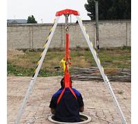 Heavy Duty Rescue Tripod Kit - 1200/2600 lbs Capacity, Winch & Fall Arrest System for Emergency Operations & Confined Space Safety, Ideal for Rescue Teams