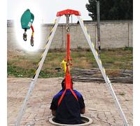Heavy Duty Rescue Tripod Kit, 1200/2600lbs Capacity, Winch & Fall Arrest System for Aerial & Confined Space Safety, Ideal for Emergency Operations & Rescue Teams