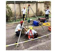Heavy-Duty Rescue Tripod with Fall Arrest Harness for Confined Spaces, Sewer Lift Operations, Emergency Rescue Equipment, Safety Gear for Industrial Use