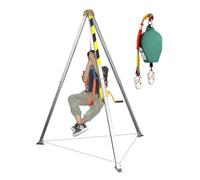 Heavy-Duty Rescue Tripod with Self-Lock Device for Confined Space Entry - Ideal for Manholes, Cable Trenches & Wells - 400lbs Weight Capacity for Safety & Reliability