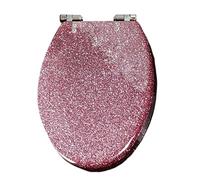 Heavy Duty Resin Toilet Seat with Soft Close and Quick Release, Oval Shape, Glitter, Fits Standard Toilets, 14.2×16.5 Inch