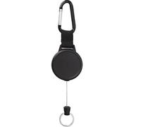 Heavy-Duty Retractable Badge Holder Reel ID Badge Holder Name Card Key Chain with 39 Inches Steel Wire Rope, Black