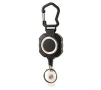 Heavy Duty Retractable Badge Reel Keychain with Multi Purpose Carabiner and Steel Wire for Key and Card Security