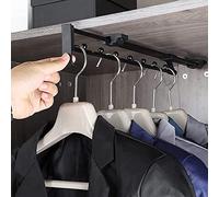 Heavy Duty Retractable Closet Pull Out Rod - Wardrobe Clothes Hanger Rail, Pull-out Clothes Rail 25-45cm, Extendable Wardrobe Rail In Steel, Top Mount Save Wardrobe Space Cabinet Organizer ( Size : 35