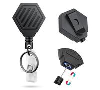 Heavy Duty Retractable Keychain Lanyard with Belt Clip and Magnetic Closure, Retractable Carabiner ID Badge Holder Reel Keyring, 255 g Retraction, 89 cm Steel Cord
