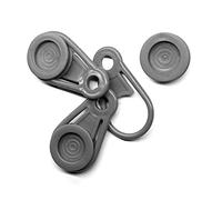 Heavy Duty Reusable GREY RING CLIPS/Tarpaulin/Camping/Caravan/Boats or Car Covers/Canopies/Tents/Can Be Attached To Any Elastic Rope Hook or Rope (4)