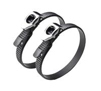 Heavy Duty Reusable Ratchet Zip Ties 2PCS, 12.6 & 19.7 Inch Adjustable Locking Cable Ties with Strap Lock Design, Stainless Steel Buckle, Outdoor UV Resistant Black Securing Straps (Black)