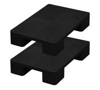 Heavy Duty Reusableplastic Pallet 15.7x11.8in Black Waterproof Grid Floor Pallet for Warehouse Storage(Gray,31.5x23.6x4.7in-3 Set)