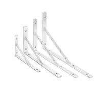 Heavy Duty Right Angle Shelf Brackets, 4-Pack Stainless Steel Wall Brackets 15-30cm 3mm Thickness(300MM Detachable)