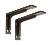 Heavy Duty Right Angle Shelf Brackets, Pack Of 2 Wall Brackets 14-45cm 2mm Thick Multicolor(14cm black)