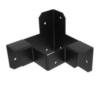 Heavy Duty Right Angle Workbench Bracket for 4x4 Posts | Black Metal, Universal Fit Design, Enhanced Stability, Workshops and Woodworking Benches, DIY Installation
